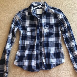 Abercrombie and Fitch navy flannel size small